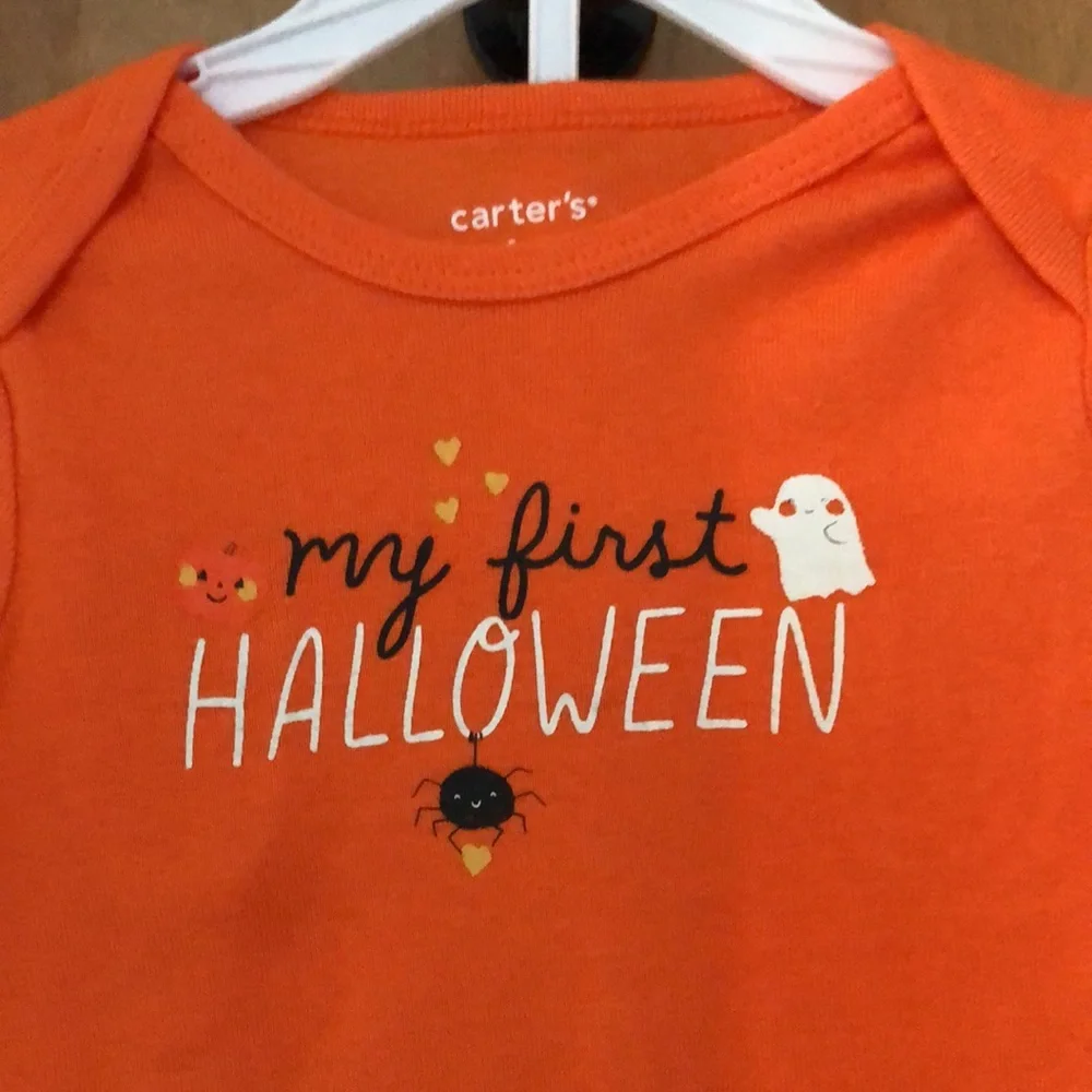 My First Halloween gender neutral pumpkin 100% cotton 2 piece set
